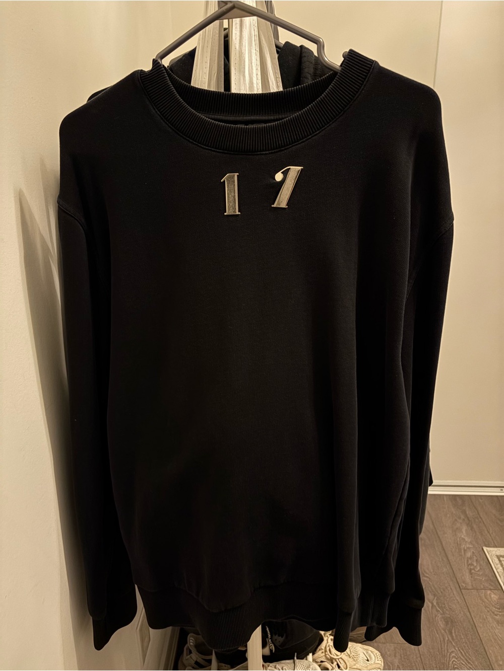 Givenchy Black Sweatshirt with Metallic “17” symbol